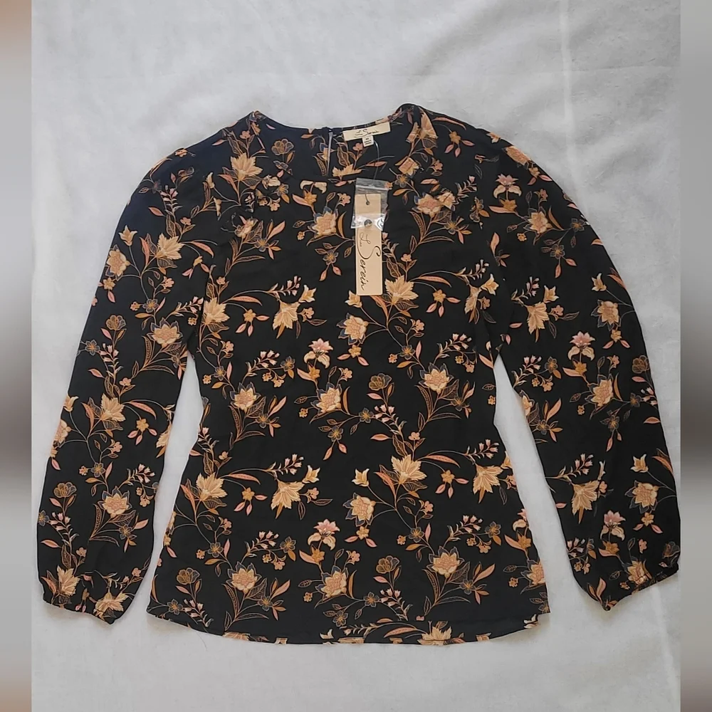 NWT! les Serein Women's Bohemian Print Blouse Size Medium - Picture 9 of 9
